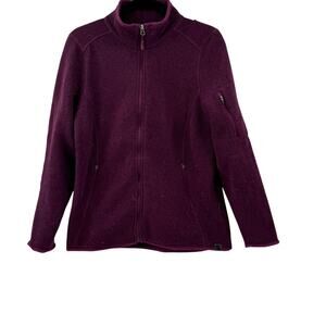 L.L.Bean Maroon knit full zip jacket